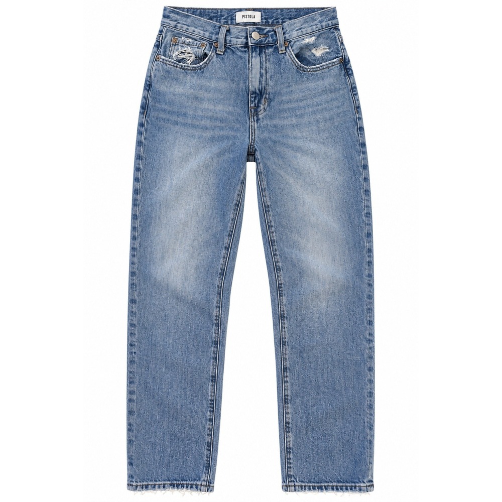 Pistola Presley High Rise Relaxed Roller Jeans Size 26 Distressed Fusion
